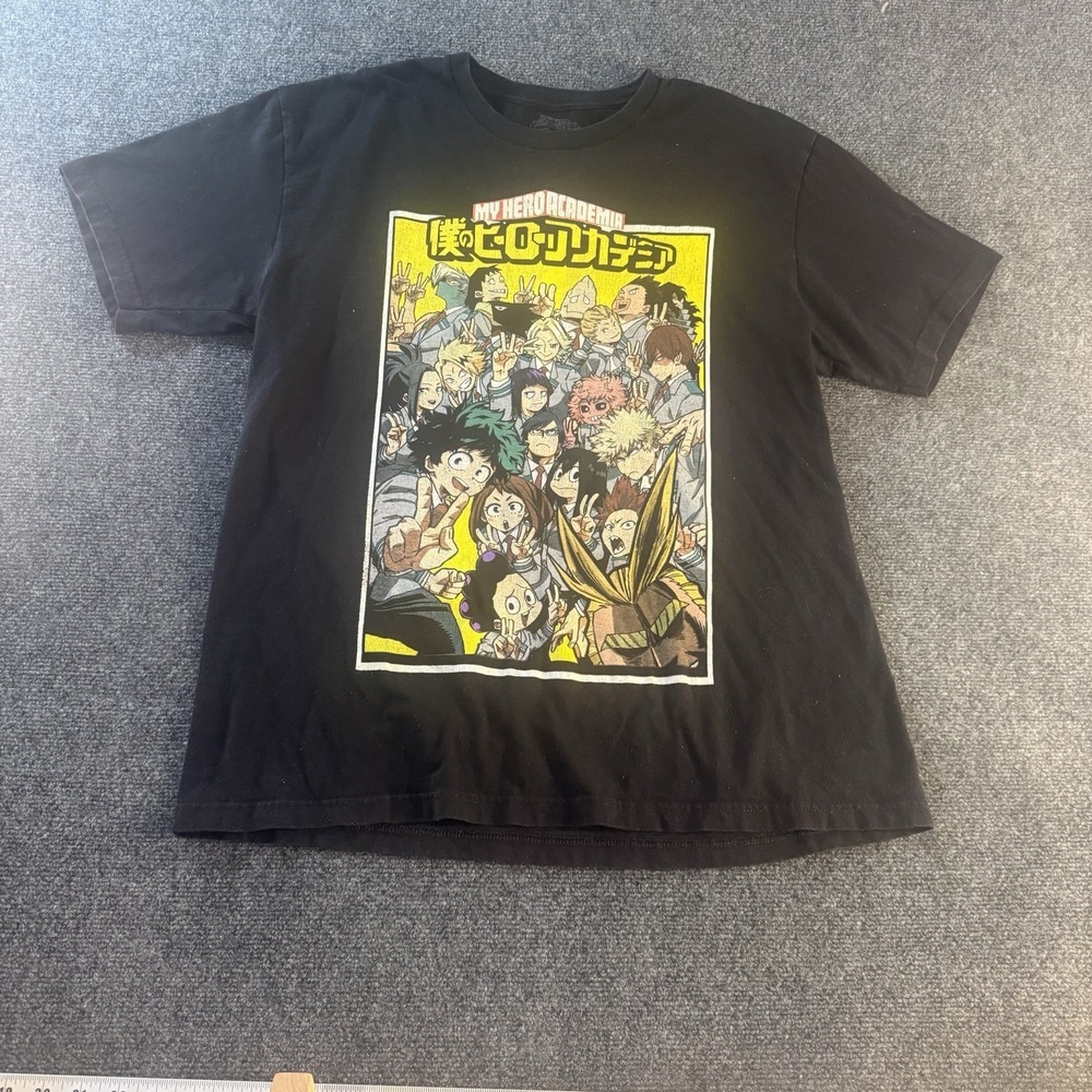 My Hero Academia Anime Graphic T Shirt Mens Large Black Manga Tee